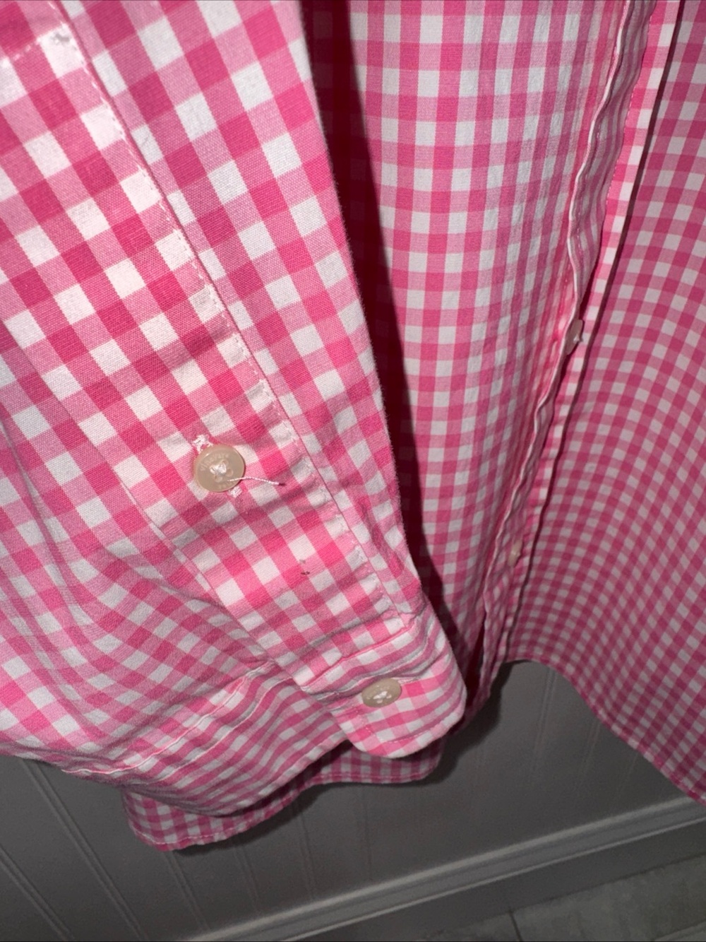 Vineyard Vines Pink Gingham Long-Sleeve Button-Down Shirt - Picture 4 of 7